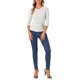 thumbnail image 2 of INSPIRE CHIC Blusa fruncida para mujer de regreso a clases con botones decorativos, cuello en V, manga 3/4, tejido sólido, gris claro XL, 2 of 6