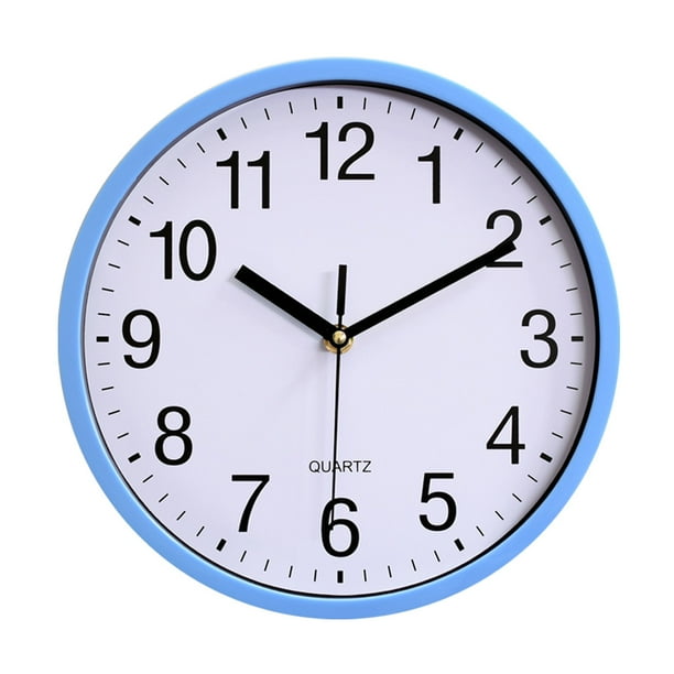 Reloj de pared de plástico de 10 pulgadas, reloj Shi Ying, reloj para dormitorio y sala de estar, sencillo.