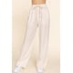 thumbnail image 1 of Saronite Pantalones de Cintura Elástica Lisa de Tencel, Largos, con Dos Bolsillos Laterales, Color Beige (para Mujer), 1 of 4