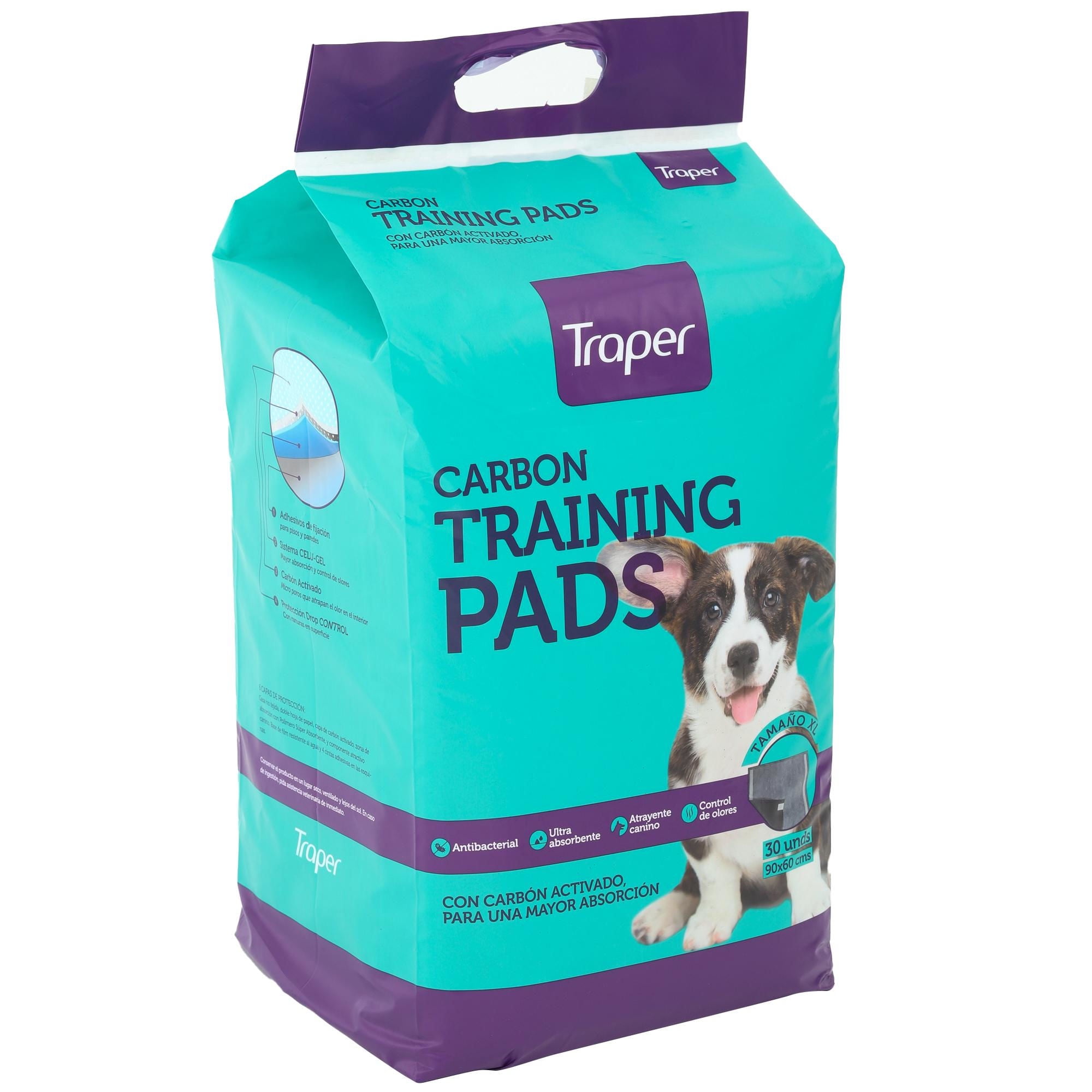 Traper - Pads De Entrenamiento Para Perro Con Carbon Activo Xl 90X60 Cm