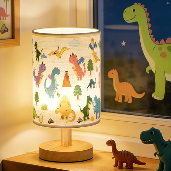 Lámpara de mesa GFTDNS para habitación infantil con diseño de dinosaurio, regulable en 3 niveles