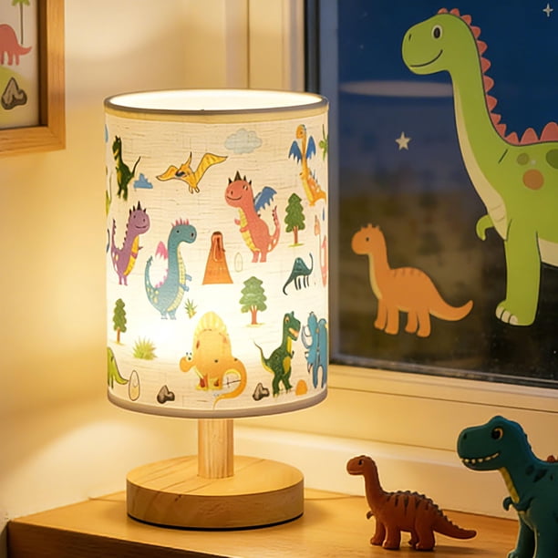 Lámpara de mesa GFTDNS para habitación infantil con diseño de dinosaurio, regulable en 3 niveles