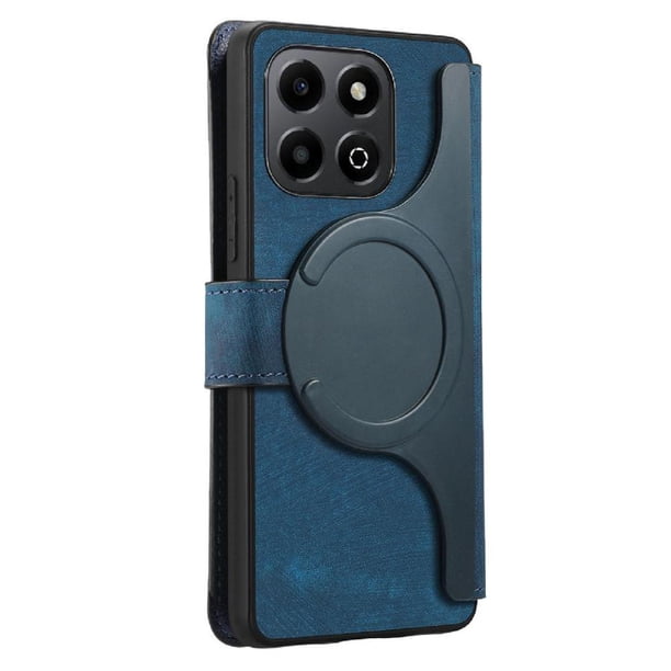 Funda Billetera Magnética para Honor X6B Soporte Tarjetas Desmontable Azul