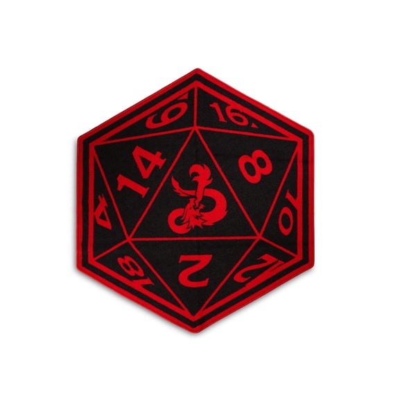 Alfombra Ukonic Dungeons & Dragons D20 roja 132 x 114 cm