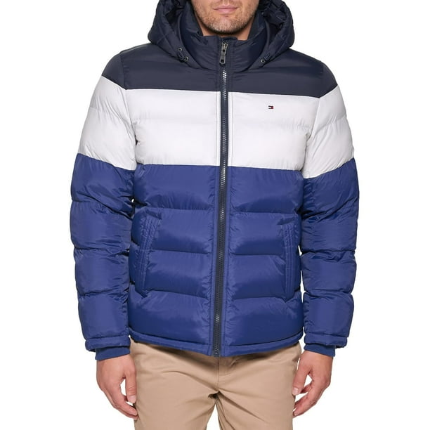 Chaqueta Tommy Hilfiger con capucha Puffer Bluebell para hombre, 3XL