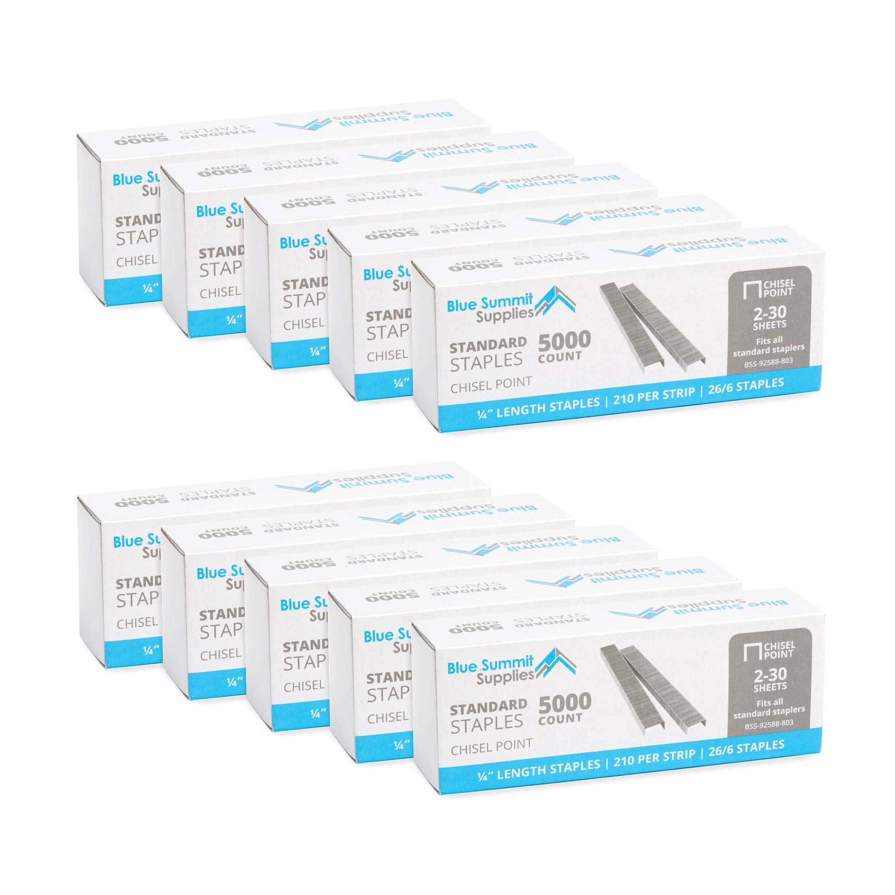 Blue Summit Supplies - Staples Blue Summit Suministra 50 000 Unidades De 6 Mm (1/4 Pulgadas) De Longitud