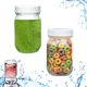 thumbnail image 1 of Frascos de vidrio de 350 ml con tapa para batidoras Oster (paquete de 4), 1 of 7