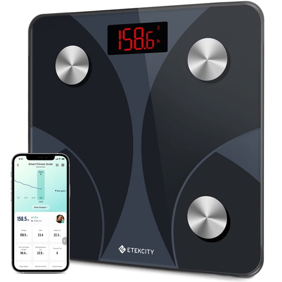 Báscula de baño digital inteligente Etekcity, peso corporal de 180 kg