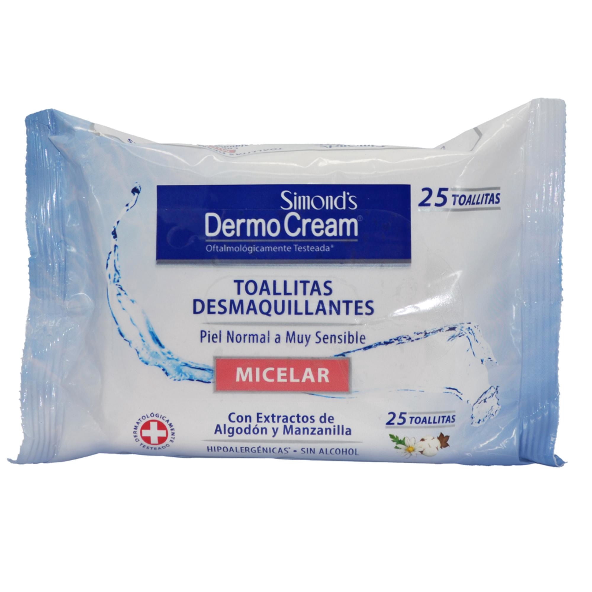 Toallitas Desmaquillantes Simond’s Dermocream Micelar Piel Normal A Muy Sensible
