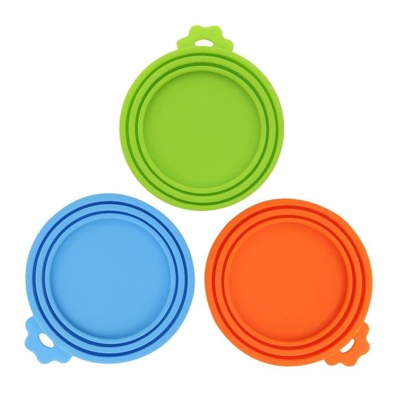 Fundas de silicona universal para latas de comida para mascotas SHENGQIDZ, paquete de 3