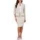 thumbnail image 2 of INSPIRE CHIC Conjunto de Traje de Tweed de 2 Piezas para Mujer Conjunto de Atuendo de Maestra para Regreso a Clases Chaqueta de Manga 3/4 con Botones y Falda Lápiz Color Albaricoque Talla L, 2 of 6