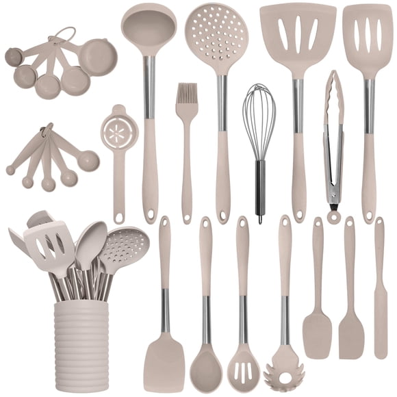 Juego De Utensilios De Cocina Silicone Acero Inoxidable 26 Piezas