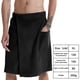 thumbnail image 4 of Toalla de baño suave y usable para hombre, toalla envolvente de forro polar coral, toalla envolvente ajustable para hombre., 4 of 5
