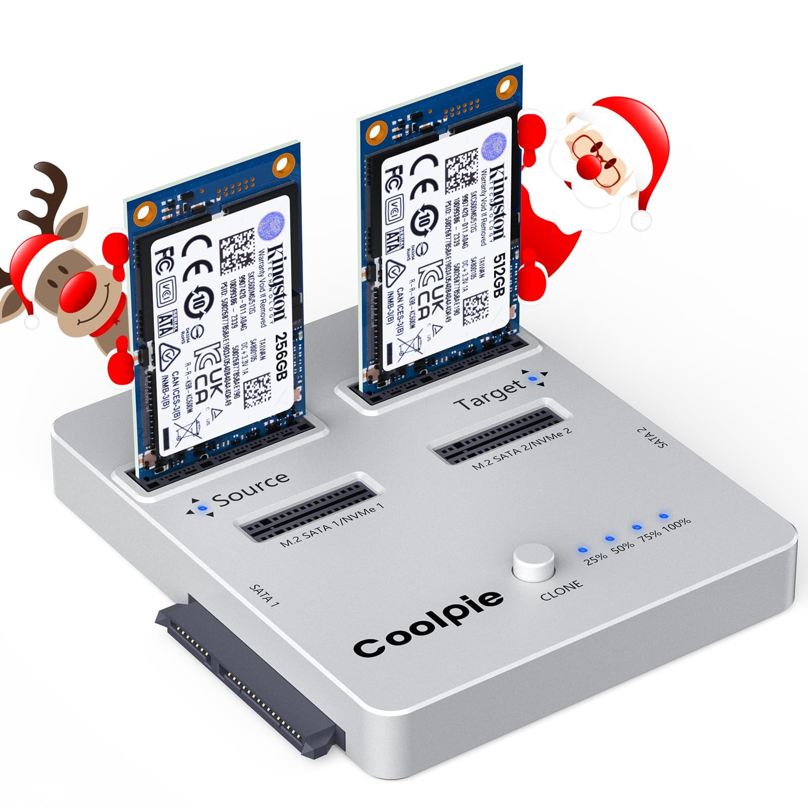 Clonador Ssd Coolpie Cr311 Nvme/sata 3 En 1 Usb 3.2 Gen2*2