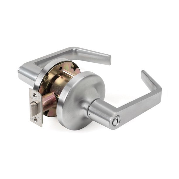 Cerradura de privacidad Tell Cortland en cromo satinado para puerta de 5 cm de grosor