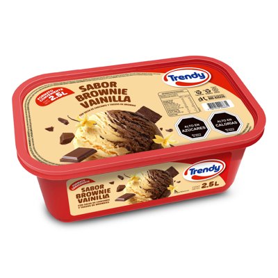 Helado De Leche Sabores Brownie Vainilla Cassata 2,5 L Trendy