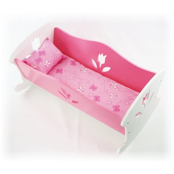 Cuna mecedora Matty's Toy Stop de Doll Furniture de 45 cm con almohada