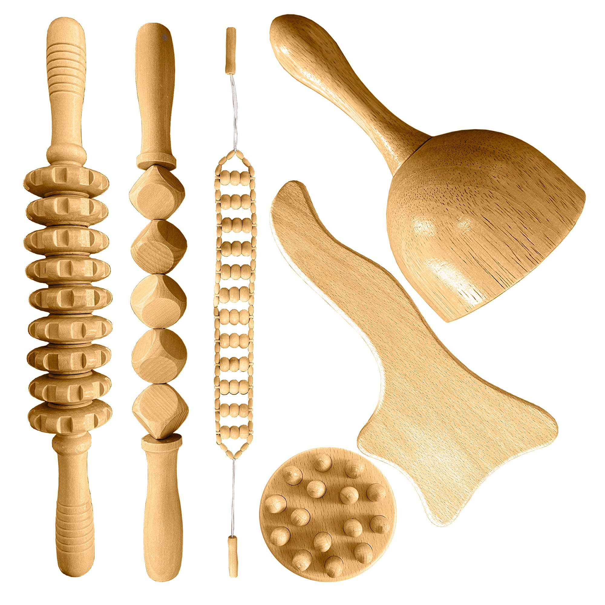 Mgm Importaciones - Masajeadores Maderoterapia Pack Rodillos Tabla
