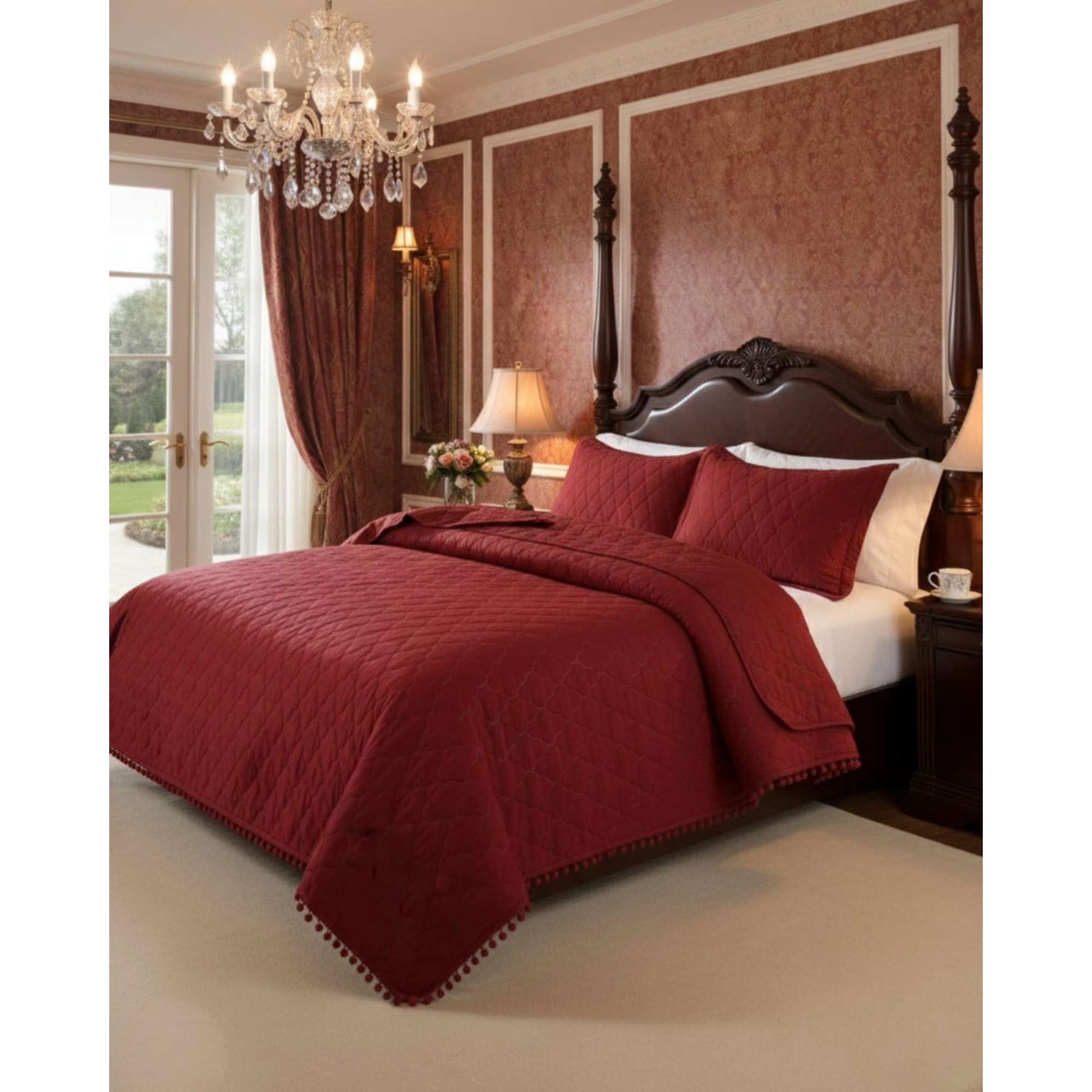 Todo Para El Hogar - Cobertores De Verano-primavera Con Diseño De Pompon (plaza Y Media)