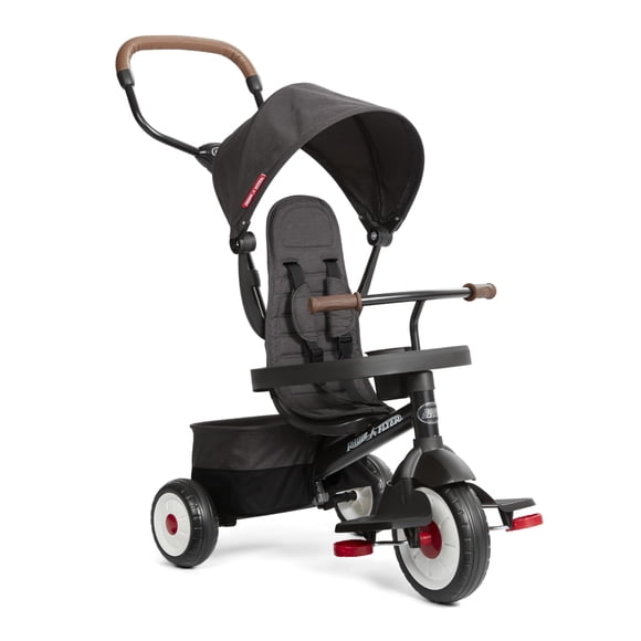 Triciclo Premium Radio Flyer Stroll 'N Trike Negro para Bebés de 1 a 5 Años