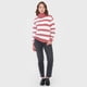thumbnail image 4 of Sweater Mujer Negro Líneas Palo Rosa Básico Corona, 4 of 5