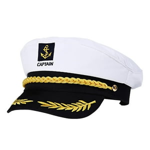 Gorra De Marinero Ajustable Captain'S Hat Luoem, Blanca