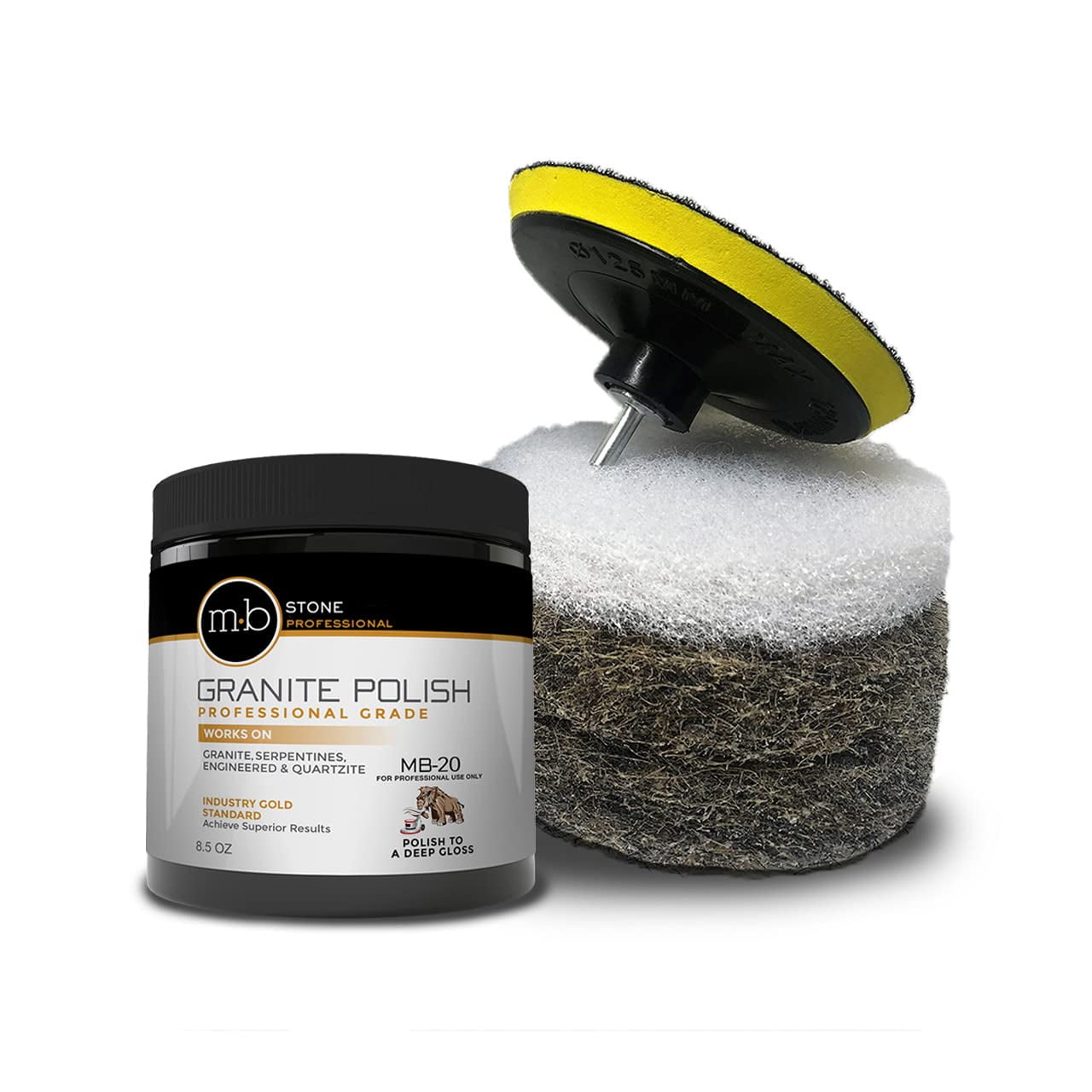 Mb Stone Care - Kit De Pulido Mb Stone Mb 20 Para Granito 250 Ml Profesional