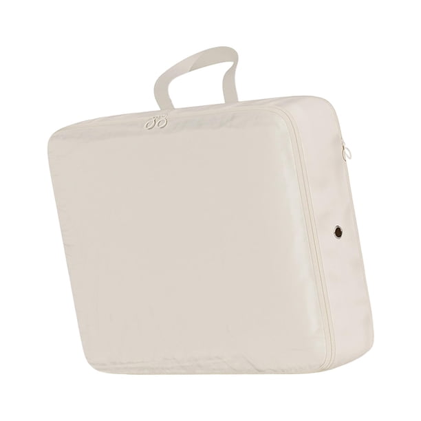 Cubo De Embalaje De Compresión Organizador De Embalaje Cremallera Bidireccional Suave Plegable Beige 40x30x12cm