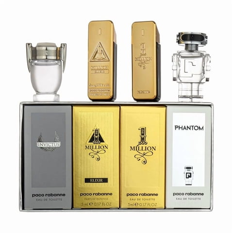 Set De Perfume Paco Rabanne Travel Collection Para Hombre, 4 X 5 Ml
