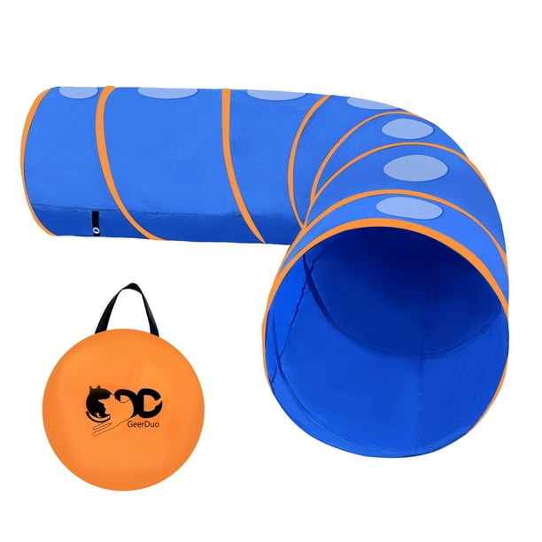 Túnel de Agilidad para Perros GeerDuo 3 m Azul y Naranja con Estacas y Bolsa de Transporte