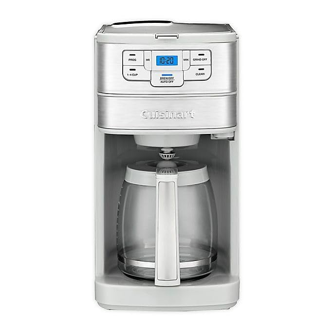 Cuisinart Cafetera Automática De Acero Inoxidable Para Moler Y Preparar 12 Tazas Con Programabilidad De 24 Horas, Configuración De 1 A 4 Tazas Y Jarra De Vidrio