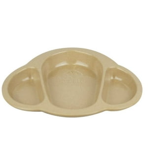 Ecosoulife - Plato Con 3 Divisiones Para Bebés – Cáscara De Arroz Color Crema
