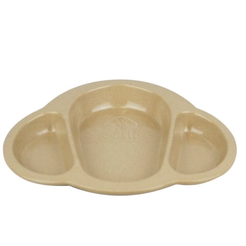 Ecosoulife - Plato Con 3 Divisiones Para Bebés – Cáscara De Arroz Color Crema