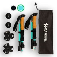 Wild Travel - Bastones De Trekking 2 Unidades Par Plegable Celeste