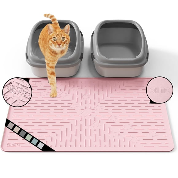 Alfombra para arena de gato OHMO 80 cm x 60 cm de silicona rosa