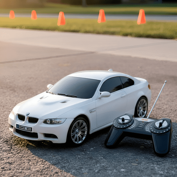 Auto Control Remoto Bmw M3 1:18 Luces Ceportivo Recargable Blanco