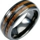 thumbnail image 3 of 1pc Stylish Men's Barrel Gun Gray Stainless Steel Ring with Wood Grain Inlay - Perfect for Weddings and Engagements, 3 of 4