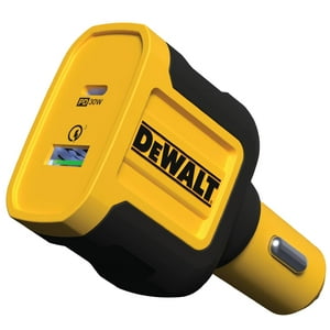 Adaptador De Cargador De Coche Dewalt Usb + Usb C 49,5 W Pd 30 W Qc 3.0