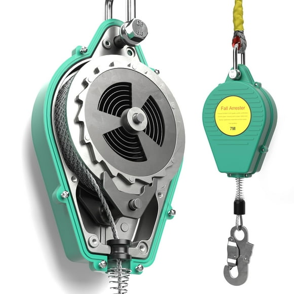Sistema de protección contra caídas Lifeline autorretráctil de 23 pies y 150 kg