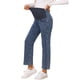 thumbnail image 4 of INSPIRE CHIC Mujeres Jeans de Maternidad Denim Pierna Recta Alta Elasticidad Sobre el Vientre Pantalones de Embarazo Trabajo Casual 2026 S Azul Oscuro, 4 of 5