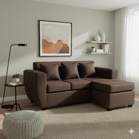 Deco Outlet - Seccional Kansas 3 1 Tela Chocolate