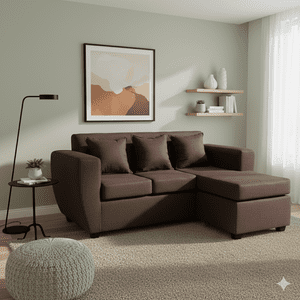 Deco Outlet - Seccional Kansas 3 1 Tela Chocolate