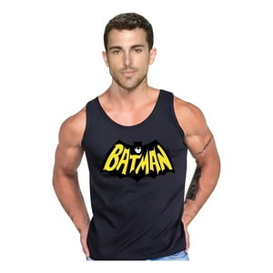 Persodesign - Polera Musculosa Batman Retro Superheroe Tank Gym Talla Xl Negro Hombre