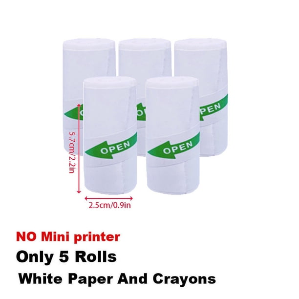 Portable Mini Photo Printer: Thermal Label Printer with USB Recharge, BT Wireless, Android/iOS Compatible, and 1 Roll of Thermal Paper Included!