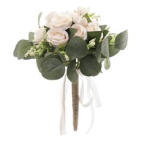 Magideal - Ramo De Boda Para Novia, Ramo De Rosas Romántico Flores Artificiales Ramo Hecho A Mano Ramo De Novia Para Decoración De Boda