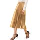 thumbnail image 4 of Falda de fiesta plisada midi con cintura elástica metálica para mujer de NOMADIC NOOK M Oro, 4 of 7