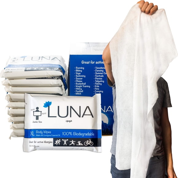 Toallitas limpiadoras húmedas Luna Lifestyle XL, paquete de 10