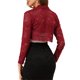 thumbnail image 3 of INSPIRE CHIC Bolero Abierto de Encaje Floral Transparente para Mujer, Cárdigan Corto M Rojo Oscuro, 3 of 7