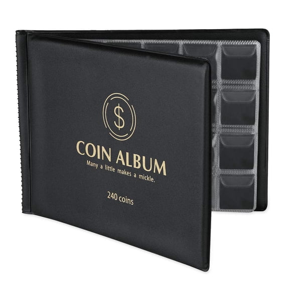 Álbum para Colección de Monedas MUDOR 240 Bolsillos 20x15 cm