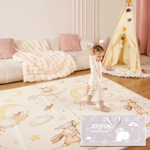 Alfombra de juego para bebé Joypony 120 × 120 cm plegable e impermeable